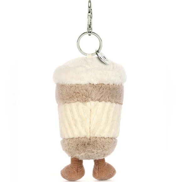 Jellycat Amuseables Coffee-To-Go Bag Charm 7.1x2x2" Soft and Plush NWT - Picture 2 of 6